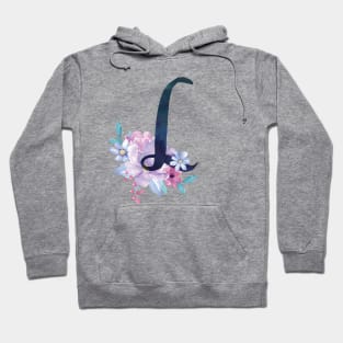 Floral Monogram L Pretty Lilac Bouquet Hoodie